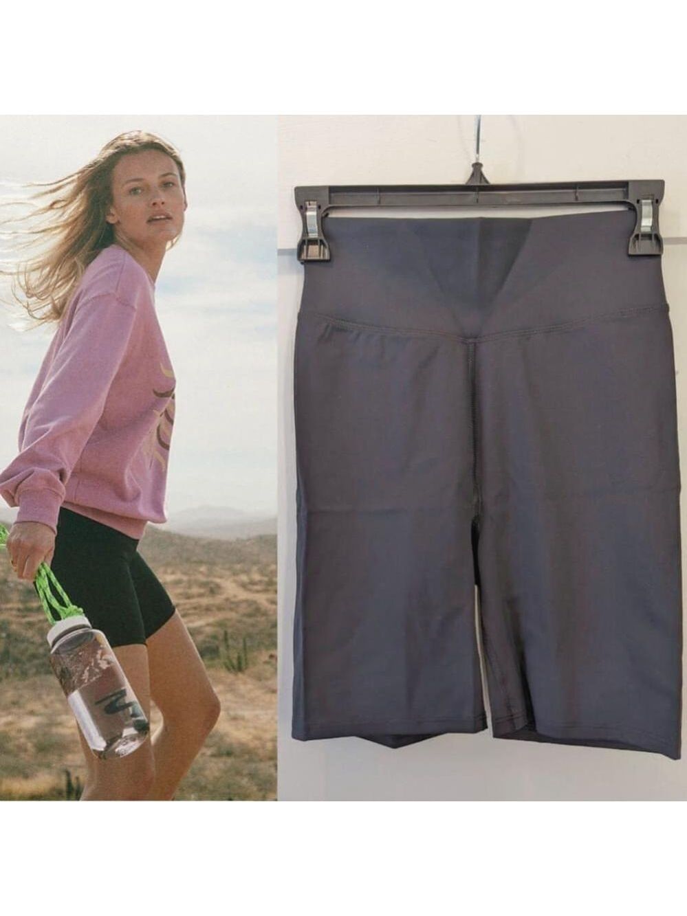 NWT Madewell MWL | Form High-Rise 7" Biker Shorts in Black